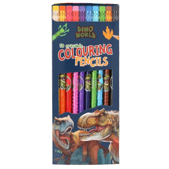Depesche Dino World Kids Erasable Colouring Pencils - 10 Pack