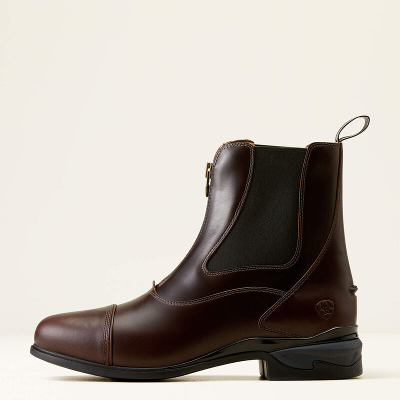 Ariat Men's Devon Zip Shock Shield Leather Paddock Boots - Waxed Chocolate