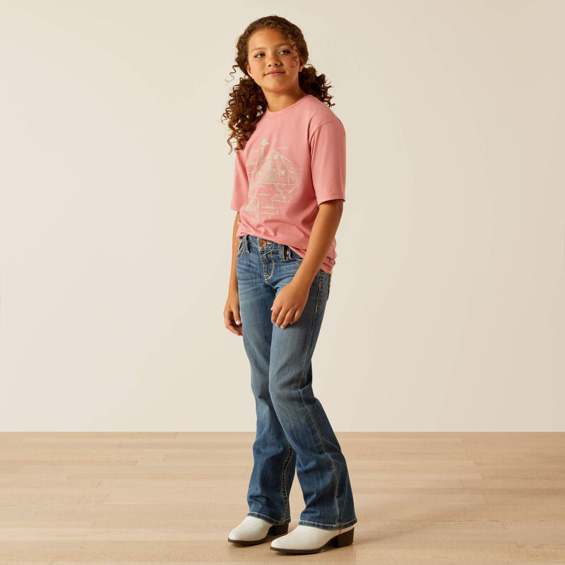 Ariat Girls Farm Scene SS T-Shirt