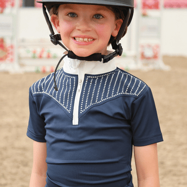 Tesoro Girls Studded Show Shirt Navy