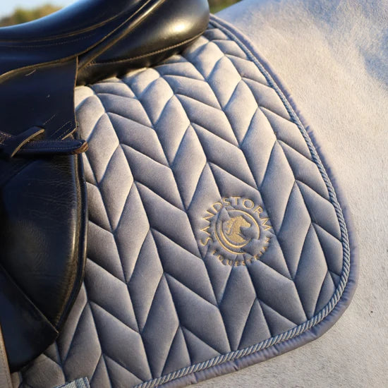 Sandstorm Dressage Velvet Saddle Pad - Sapphire
