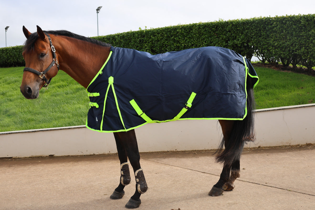 TRI Arkle 0g Standard Neck Turnout Rug - Navy-Green