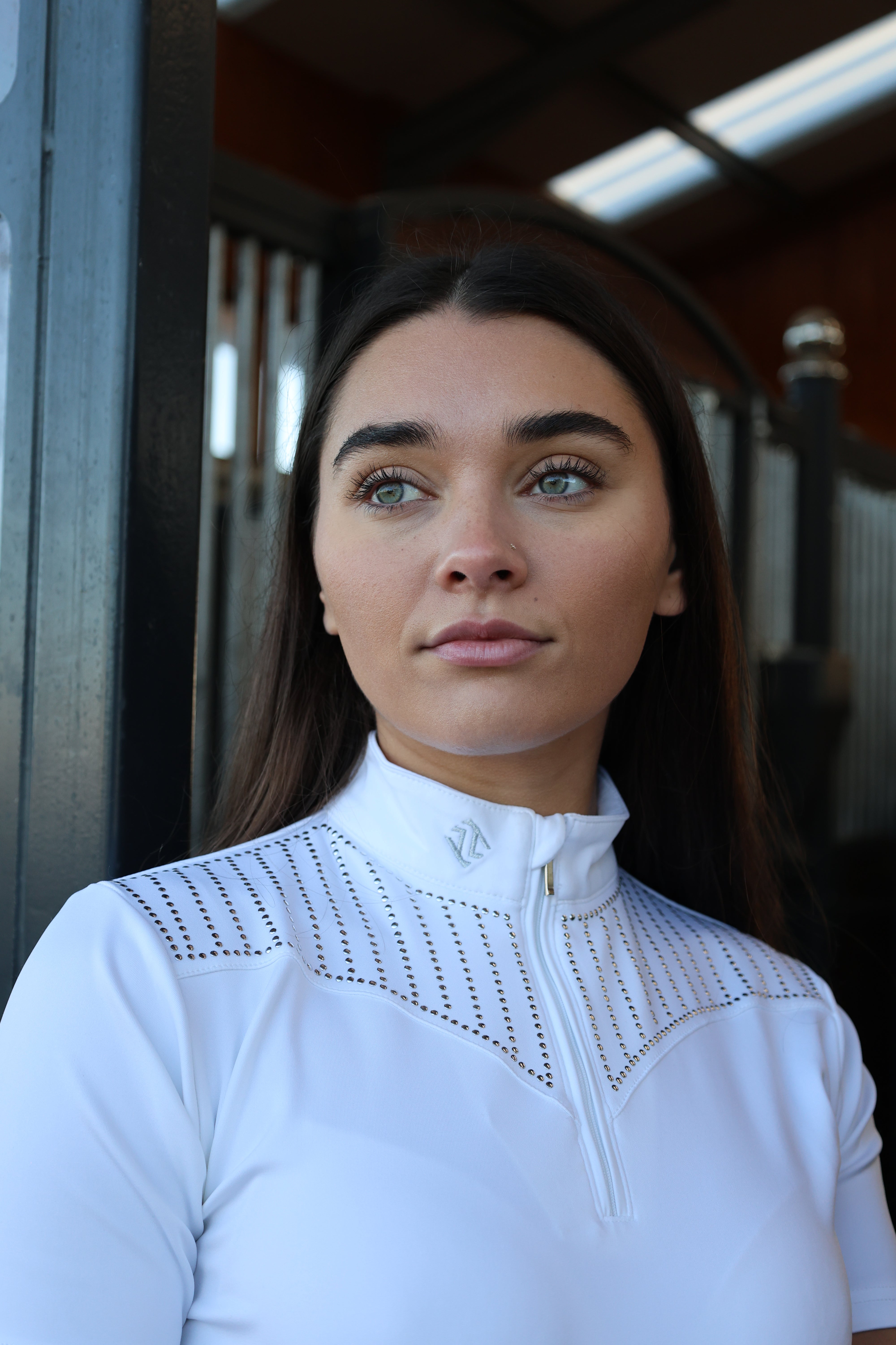 Tesoro Women's Studded Show Shirt - White