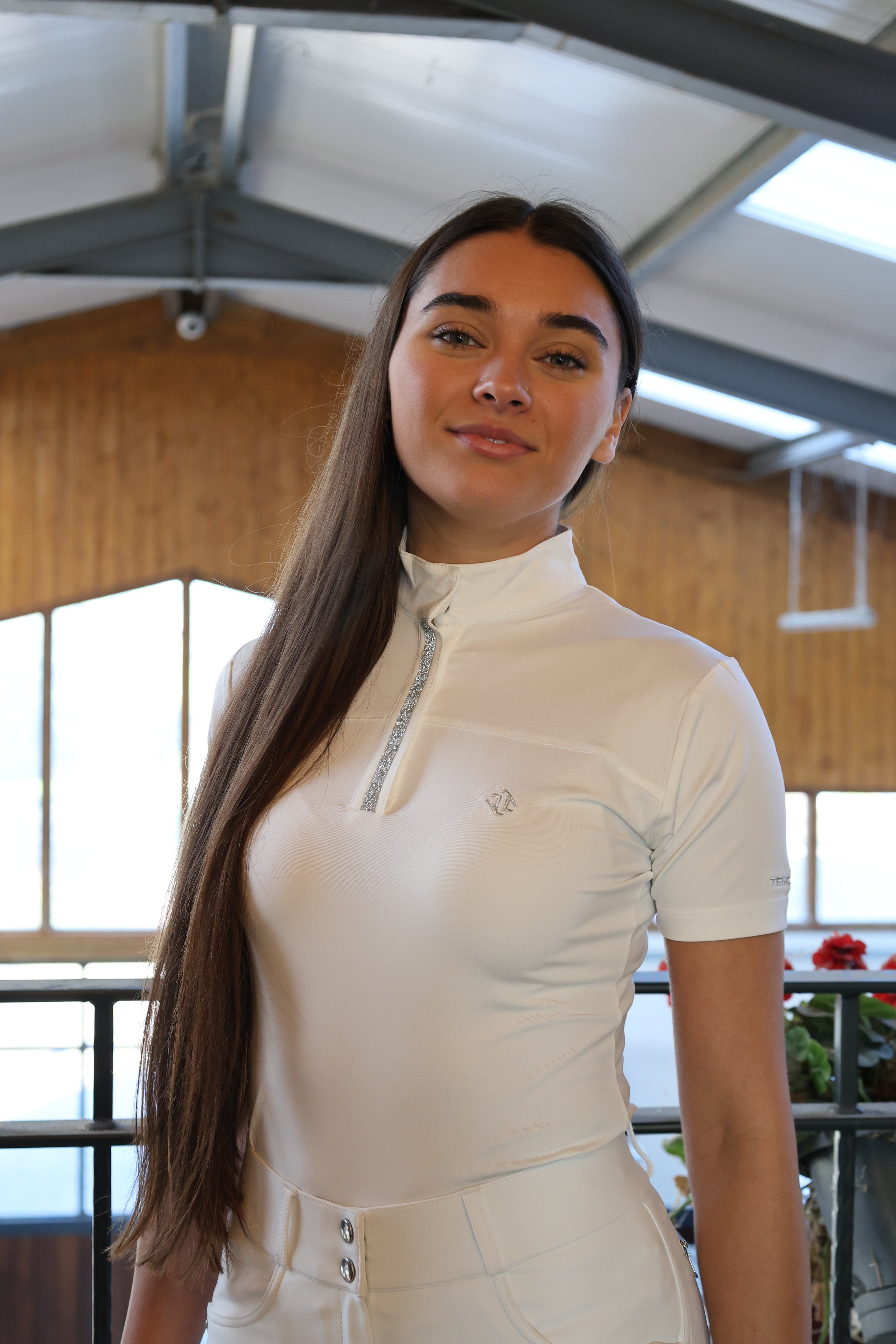 Tesoro Women's Crystal Show Shirt - White