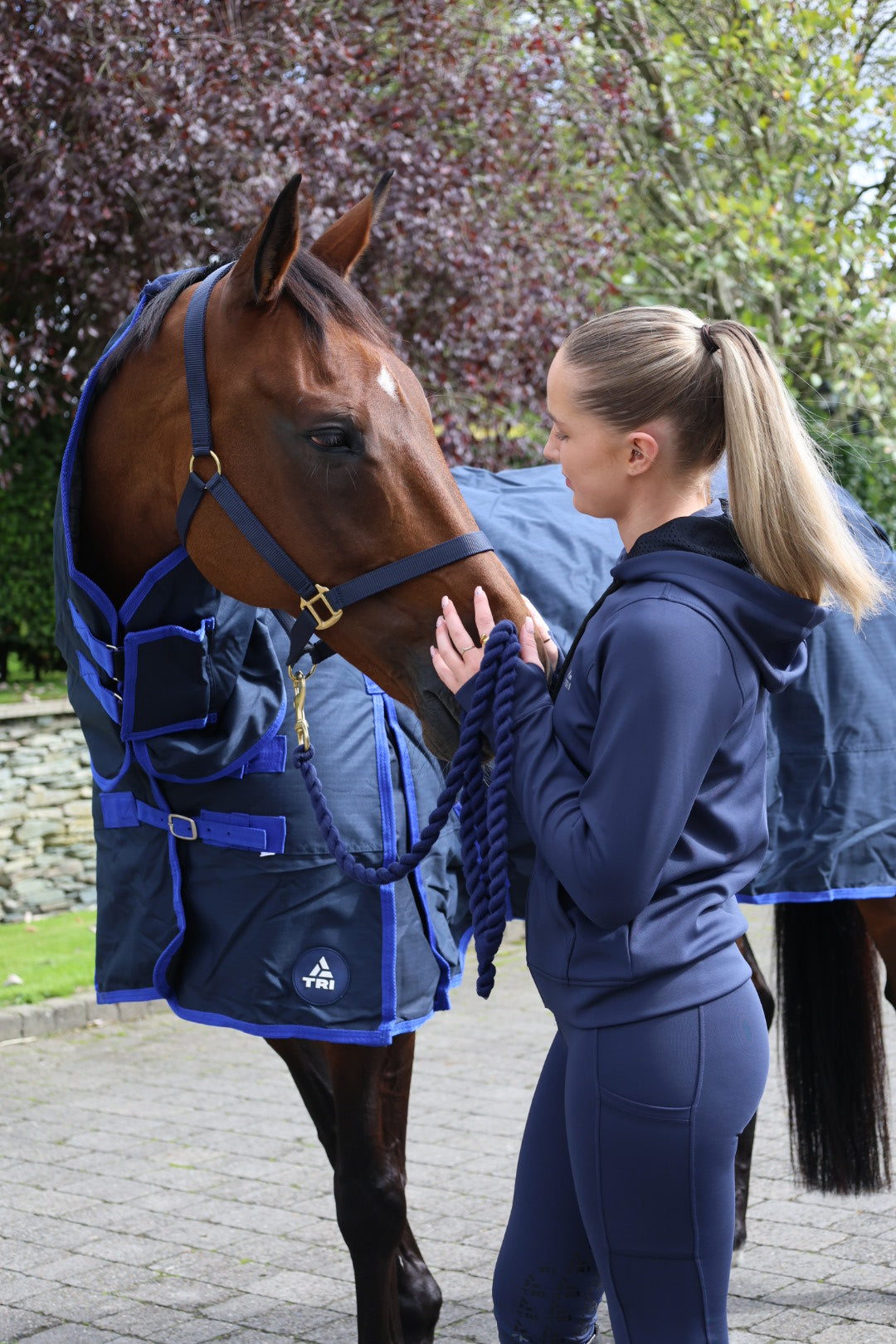 TRI Equestrian Child's Riding Tights Navy
