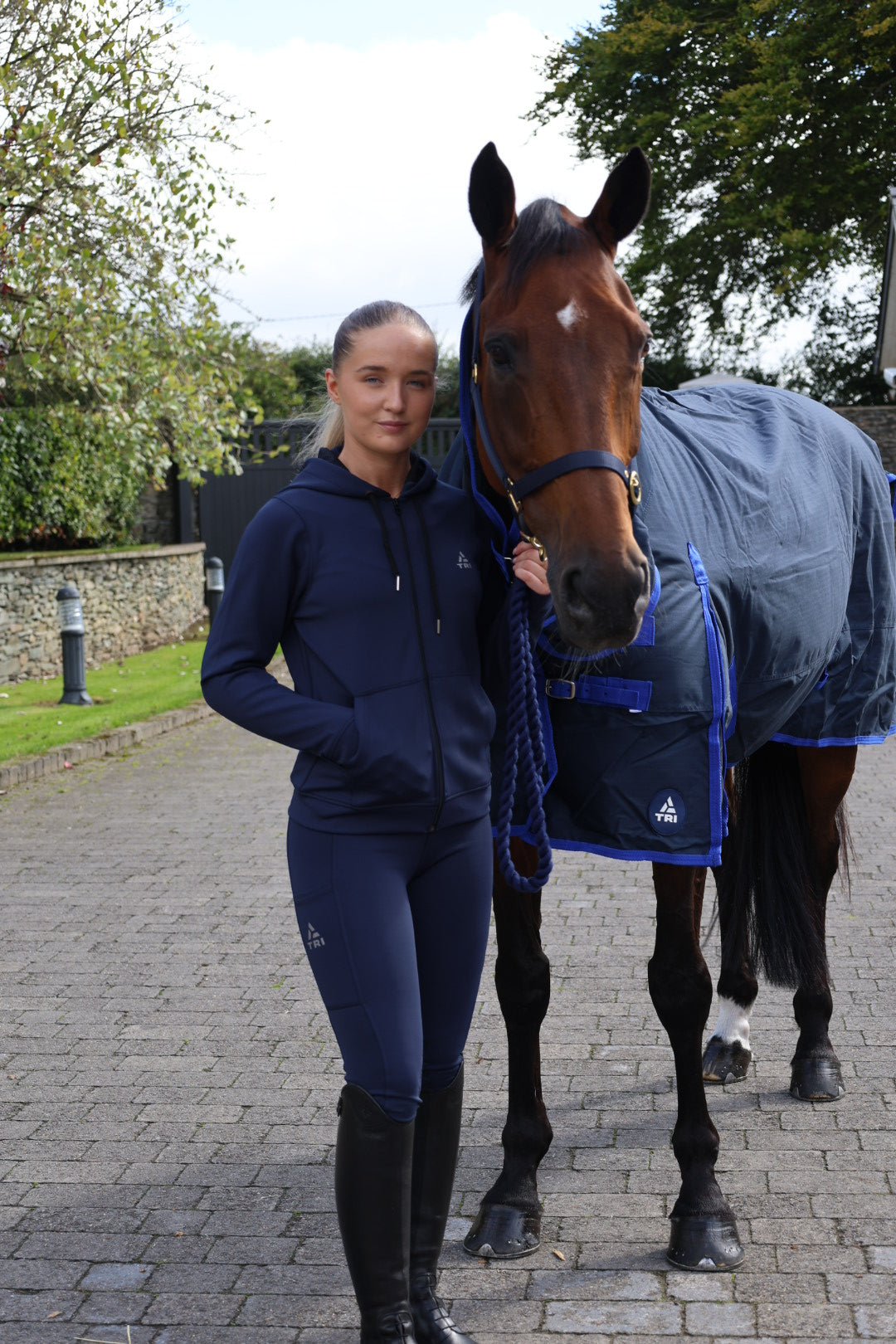 TRI Equestrian Child's Hoodie - Navy