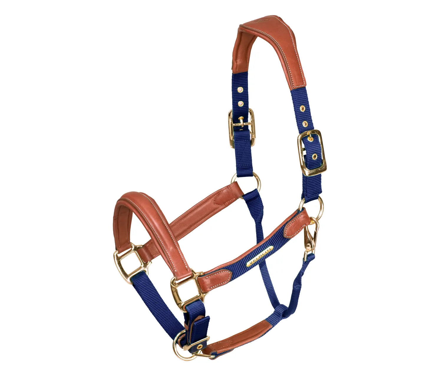 Velociti Lusso Padded Leather Headcollar Green Pony