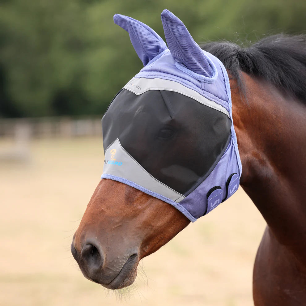 FlyGuard Pro Fine Mesh Fly Mask with Ears - Navy