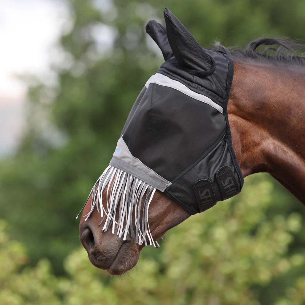FlyGuard Pro Fine Mesh Fly Mask with Ears & Nose Fringe
