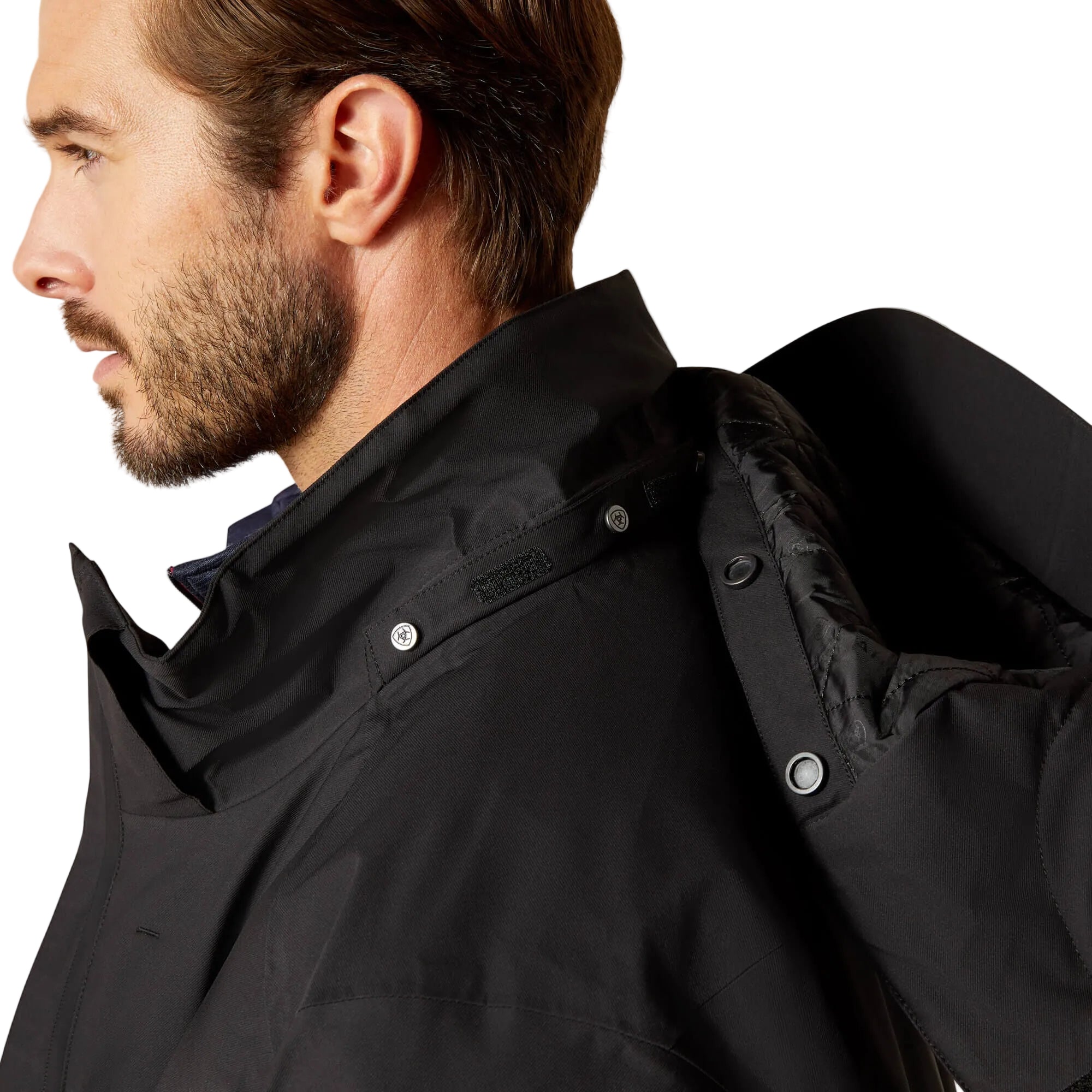 Ariat Mens Outer Banks Waterproof Insulated Hooded Jacket in Black