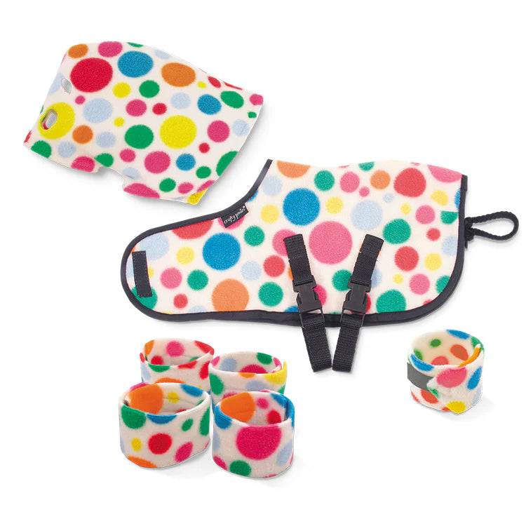 Crafty Ponies Toy Pony Snuggle Rug Set - White Spotty