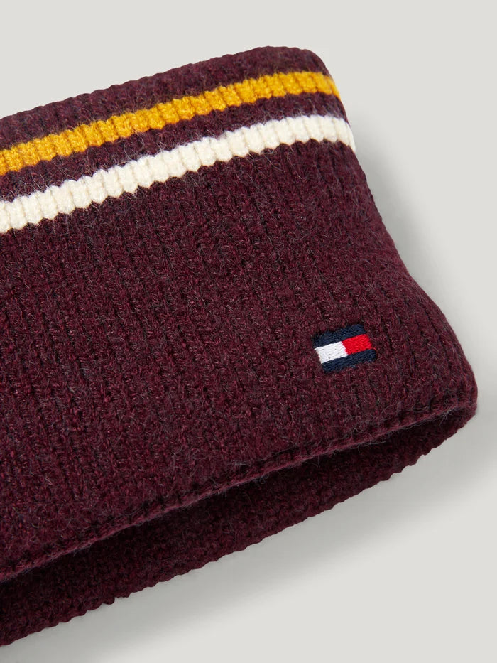 Closeup view of Tommy Hilfiger Women's Monroe Headband in Burgundy