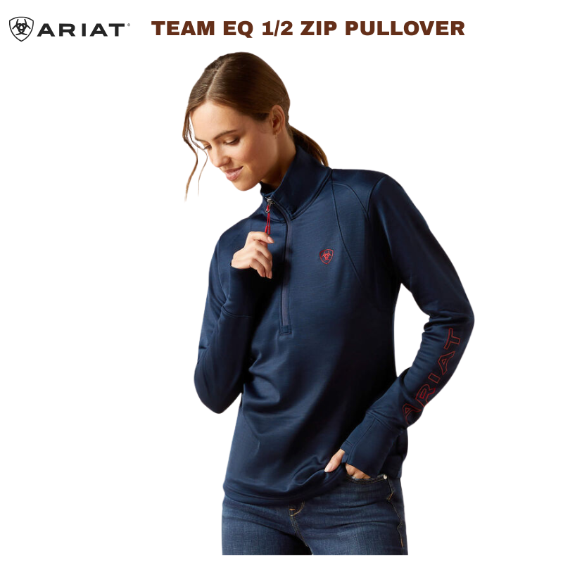 Ariat Wms Team EQ 1/2 Zip Pullover Navy