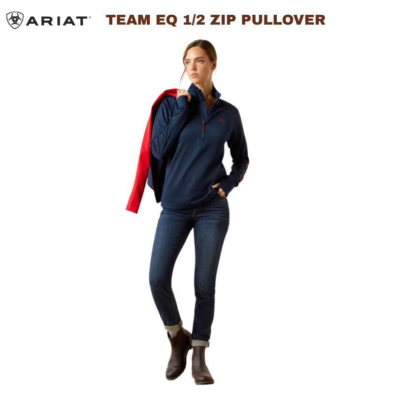 Ariat Wms Team EQ 1/2 Zip Pullover Navy