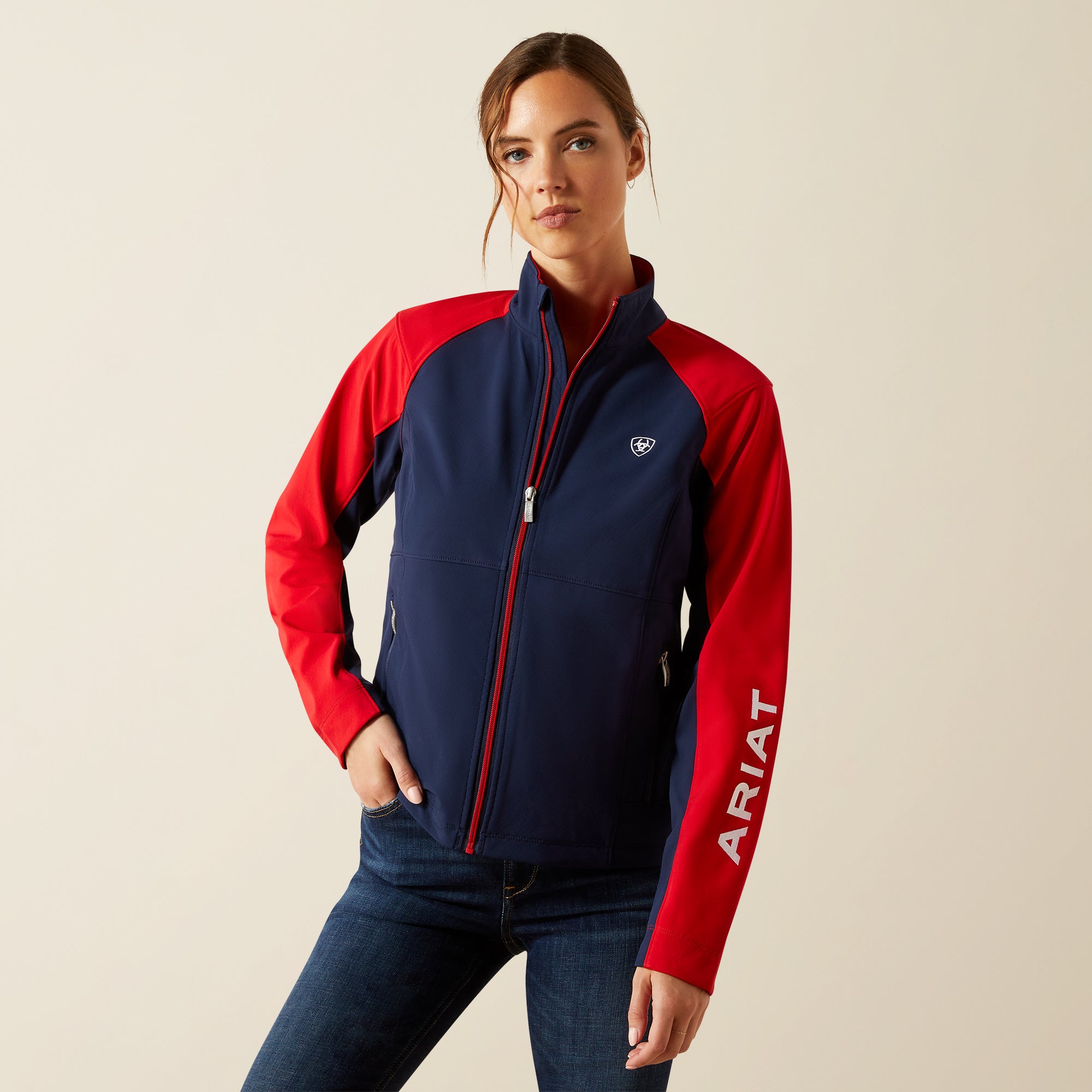 Ariat Womens Team EQ Jacket Navy/Red