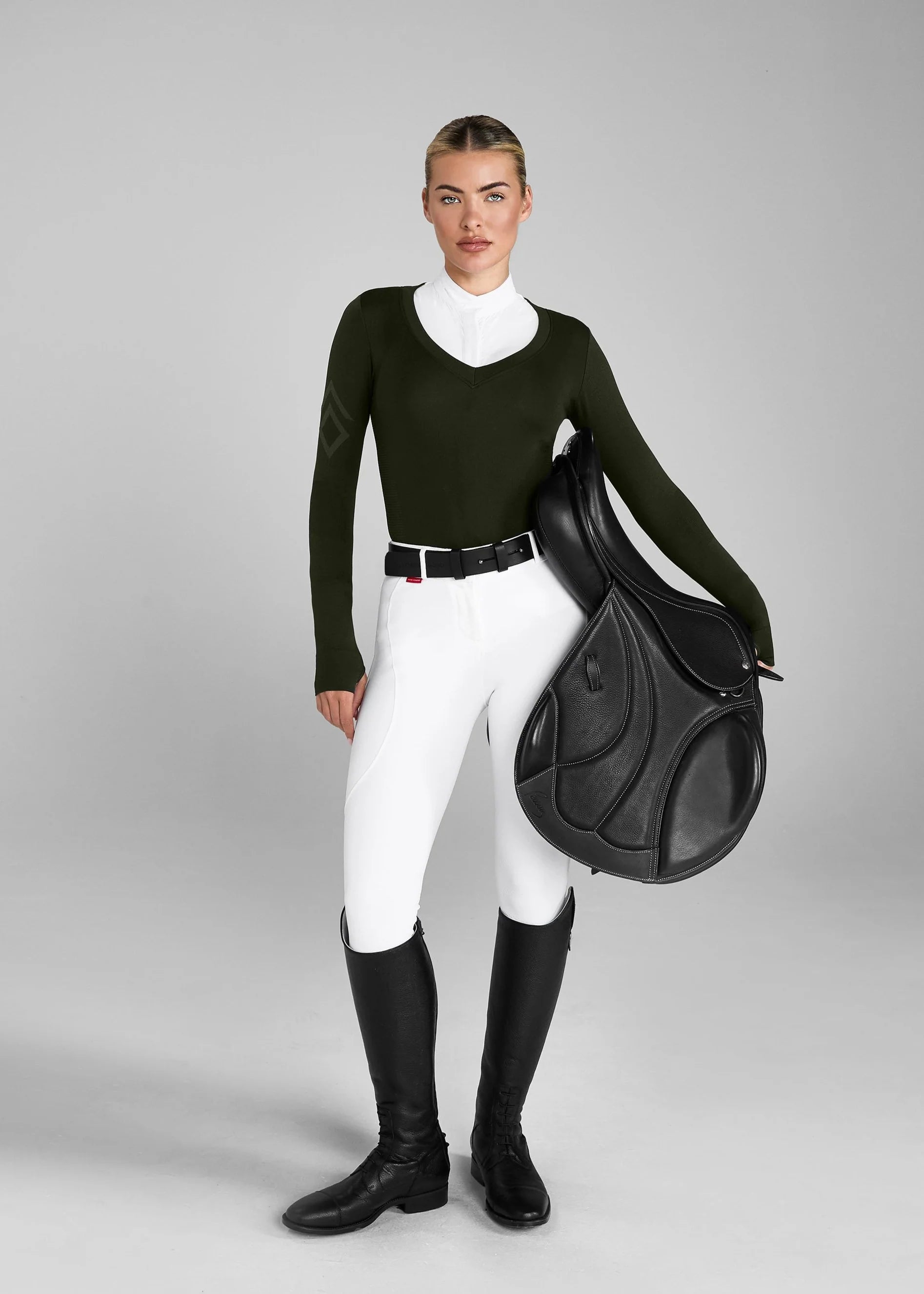 Aztec Diamond Women's Long Sleeve Knit Equestrian Show Sweater