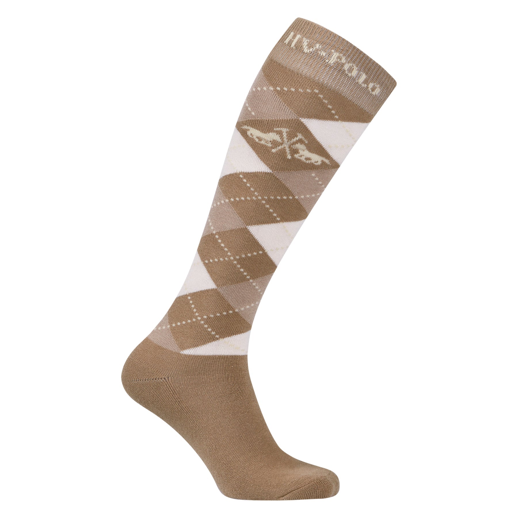 HV Polo champagne argyle patterned sock