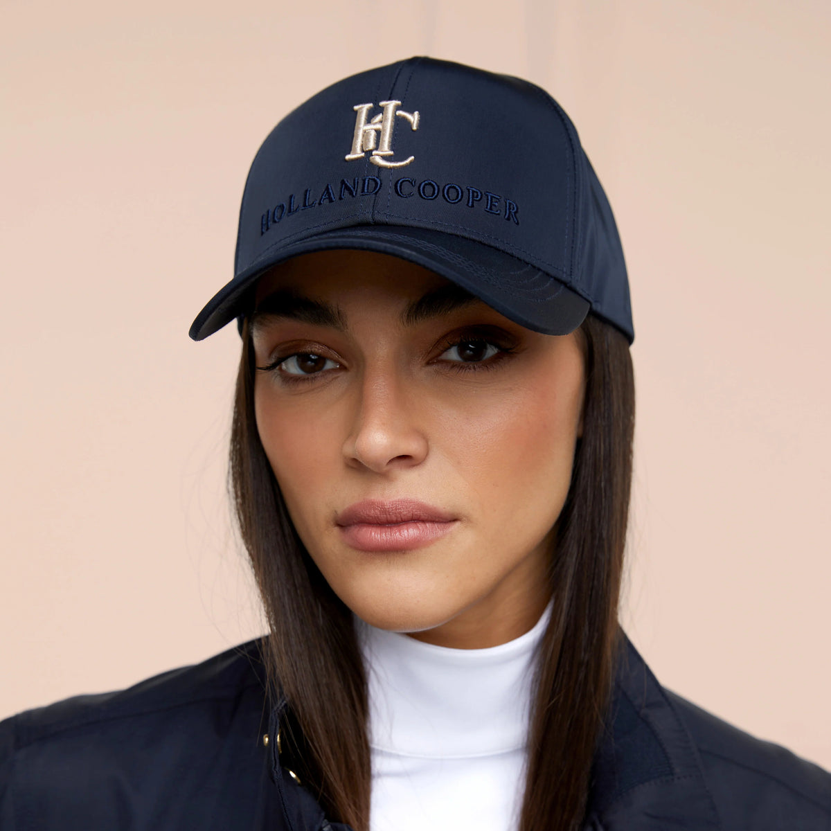 Holland Cooper Women's Burghley Equestrian Cap - Ink Navy Monogram