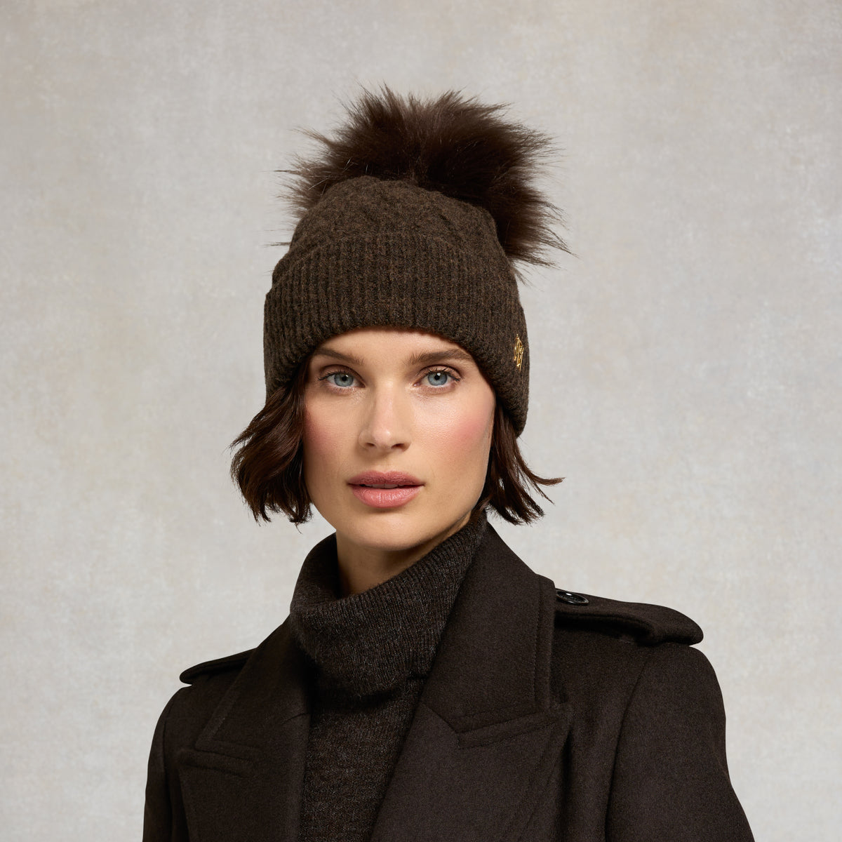 Holland Cooper Women's Sloane Cable Bobble Hat