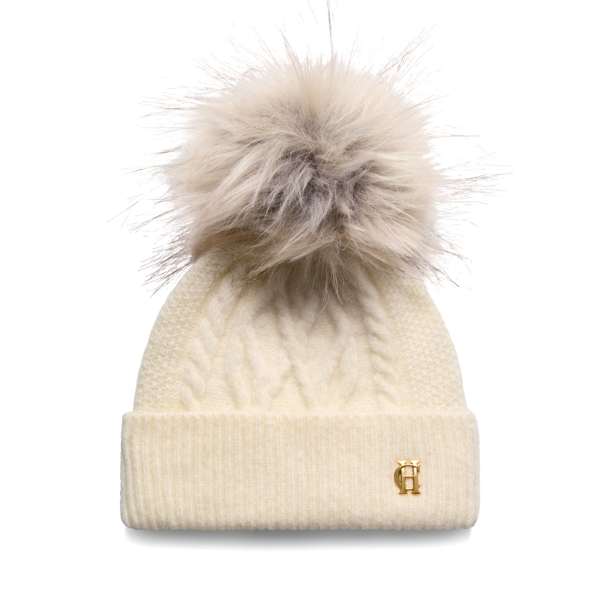Holland Cooper Women's Sloane Cable Bobble Hat