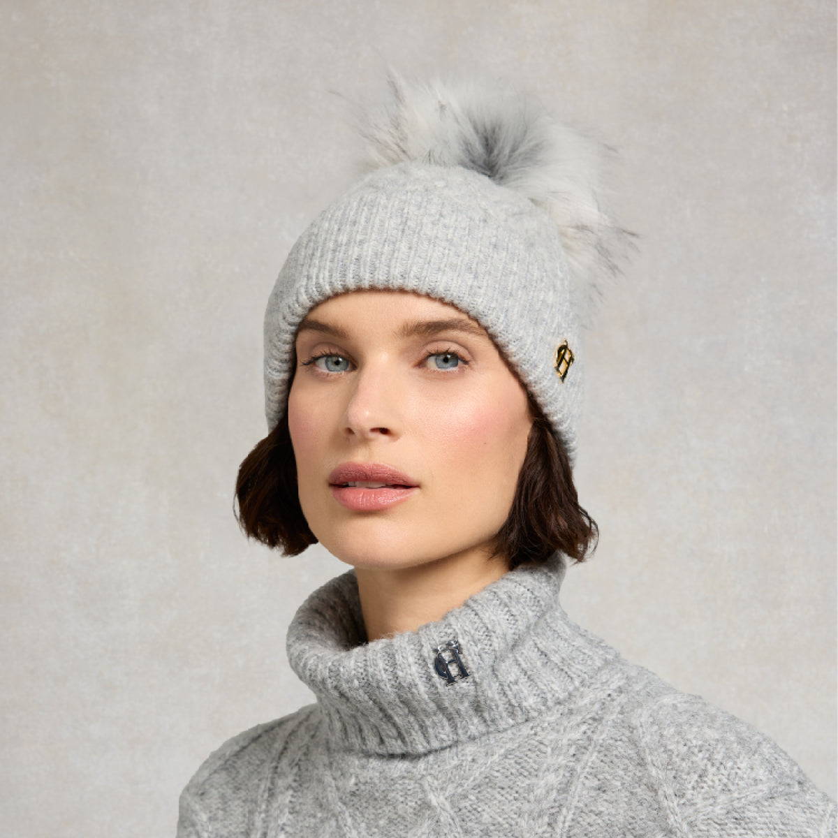 Holland Cooper Women's Sloane Cable Bobble Hat