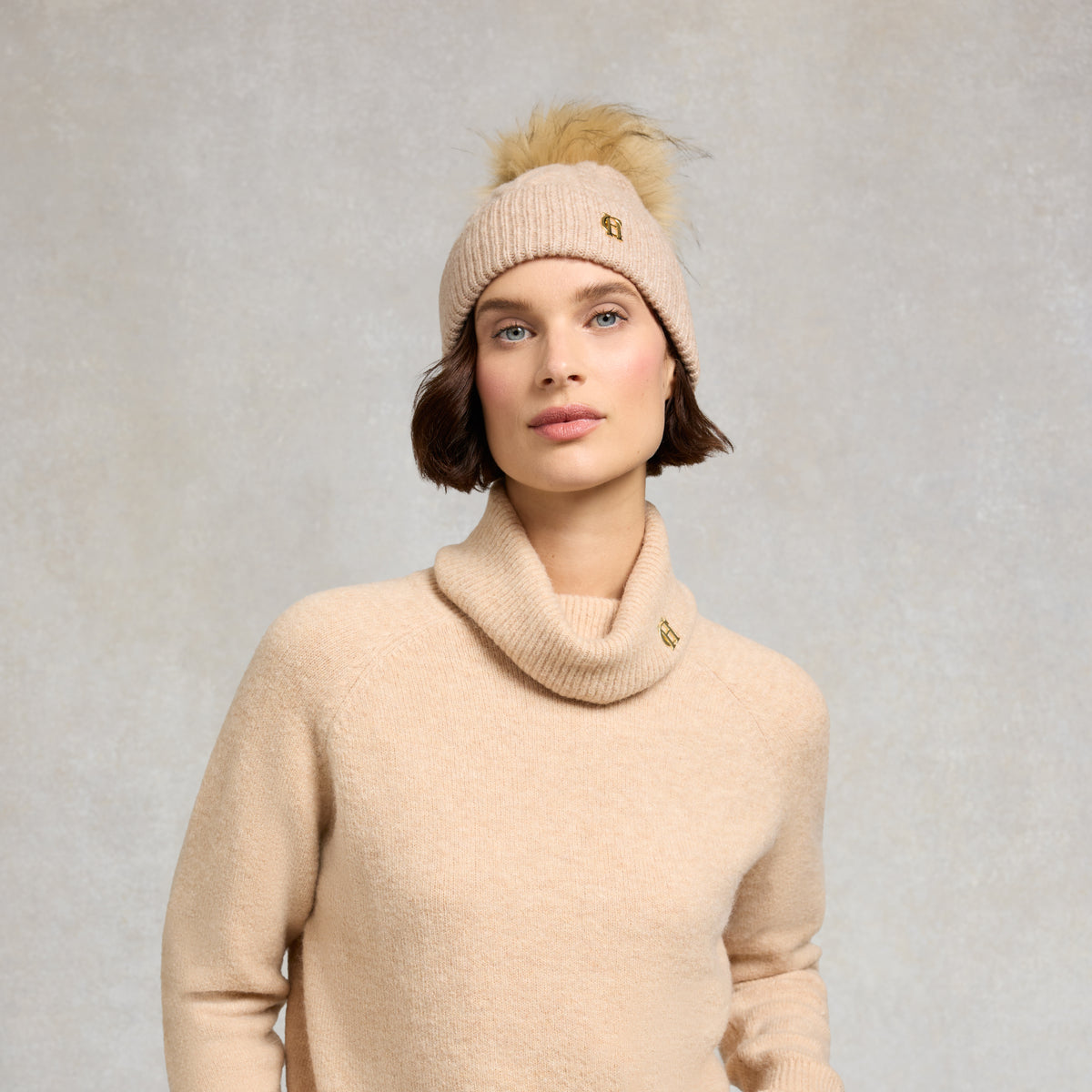 Holland Cooper Women's Sloane Cable Bobble Hat