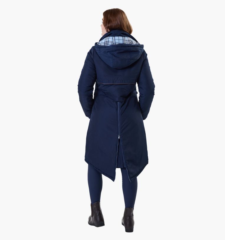 Back view of Horseware Newmarket Waterproof Coat in Navy