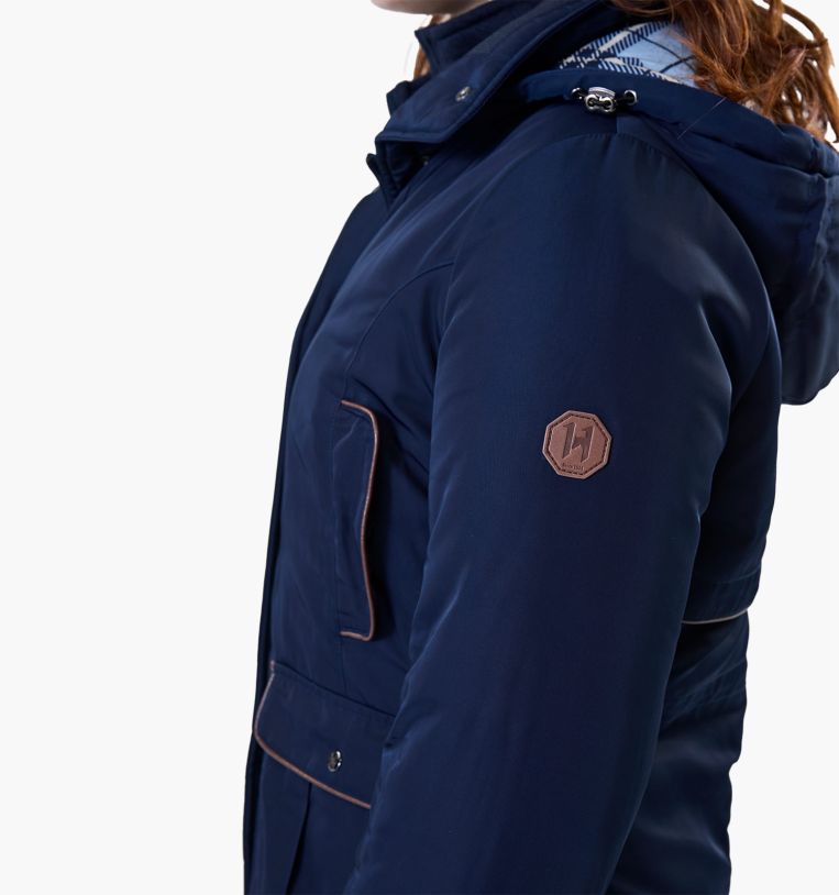 Side view of Horseware Newmarket Waterproof Coat in Navy