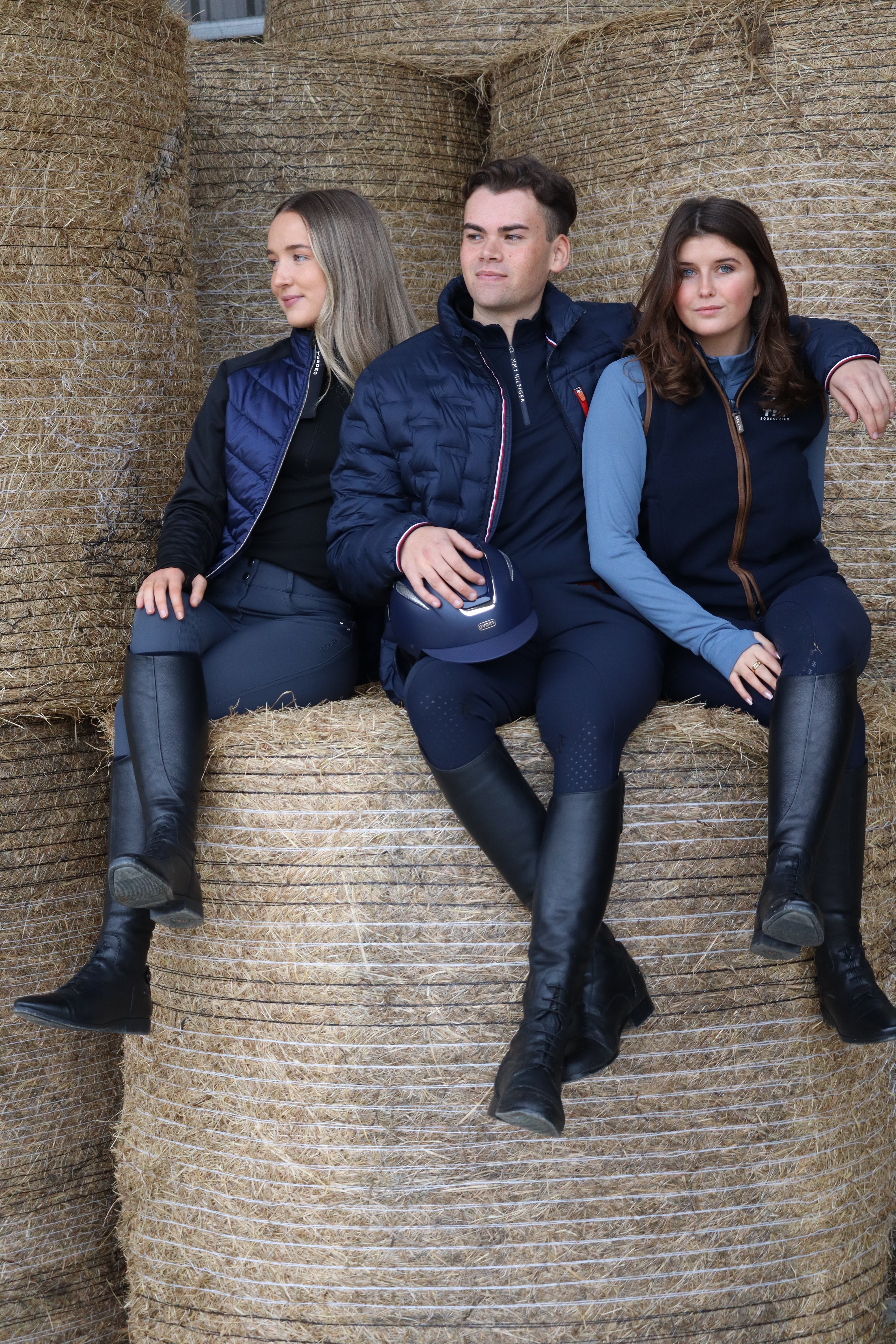 TRI Equestrian Ladies Fleece Gilet - With Logo - Navy