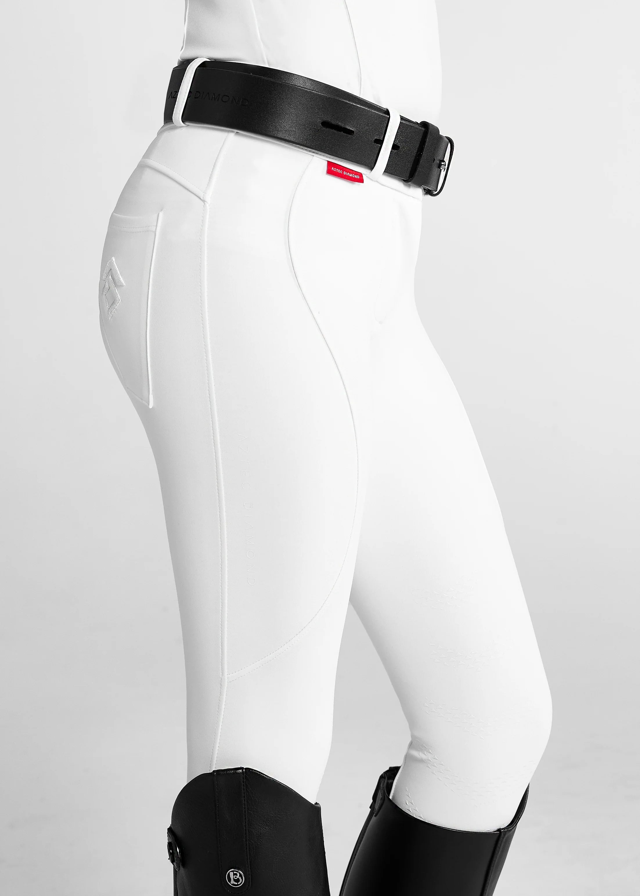 Aztec Diamond YR White Core Mid-Rise Breeches Knee Grip