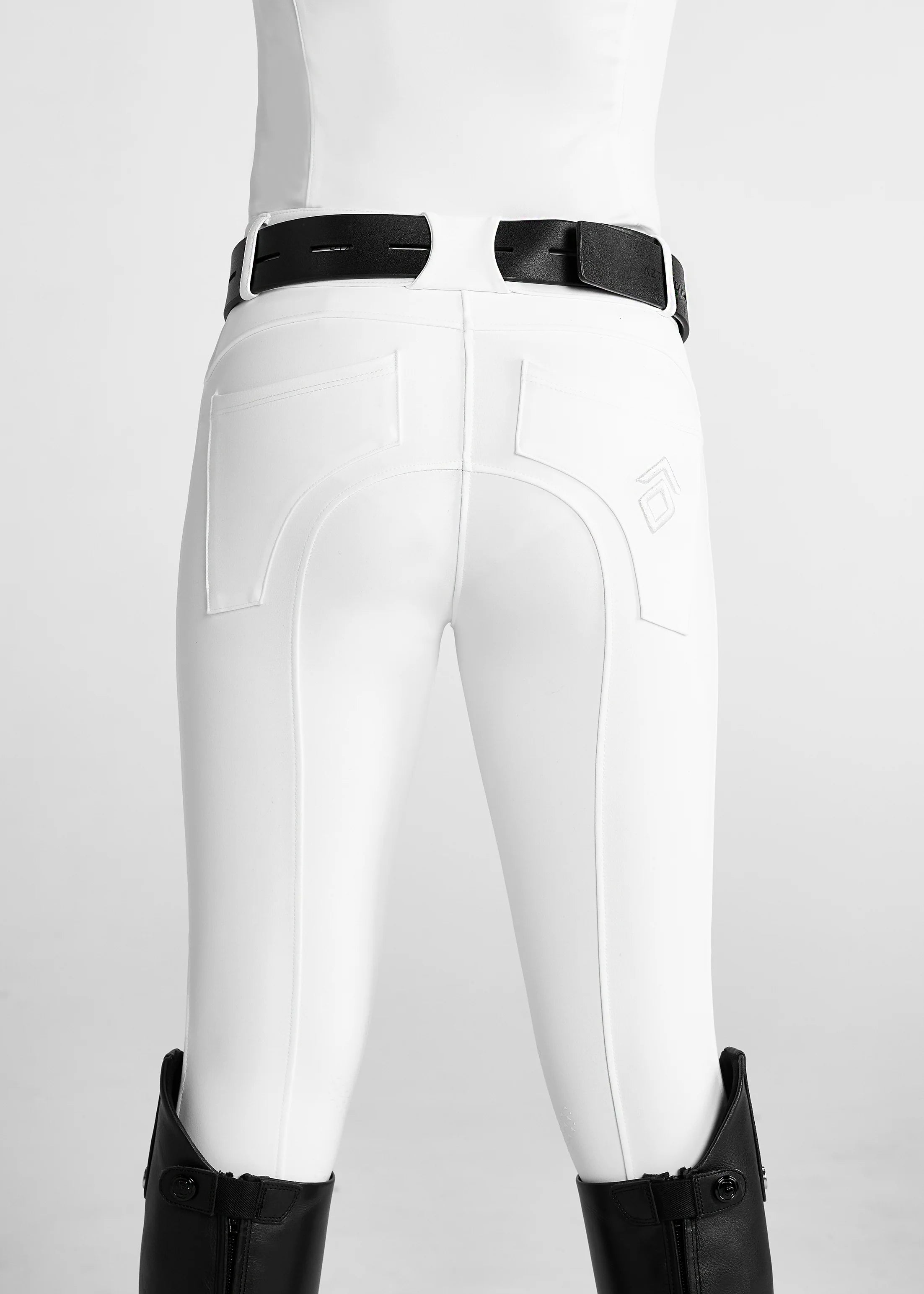 Aztec Diamond Young Rider Core Mid-Rise Silicone Grip Breeches - White