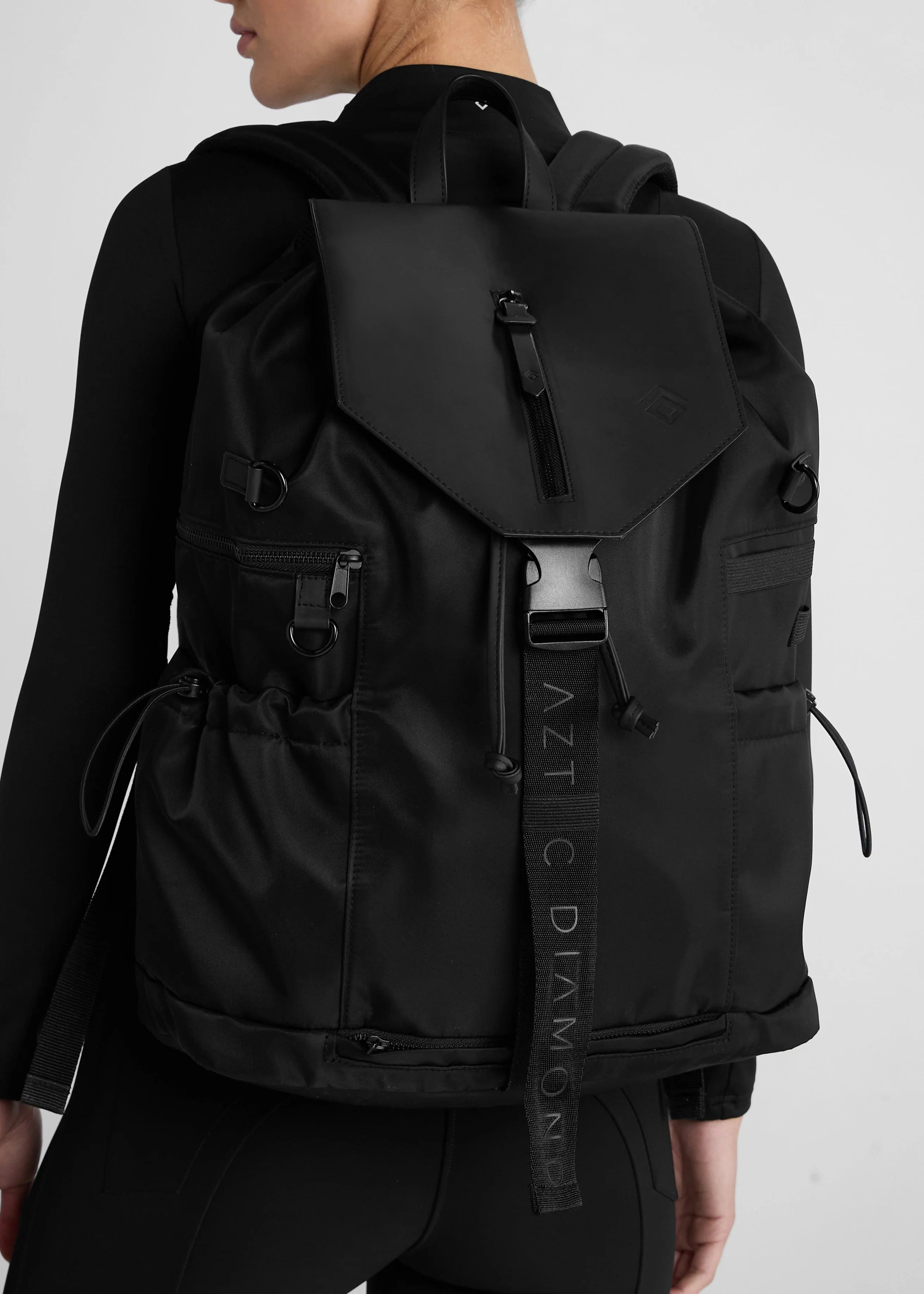 Aztec Diamond Equestrian Helmet Holder Groom Backpack - Black
