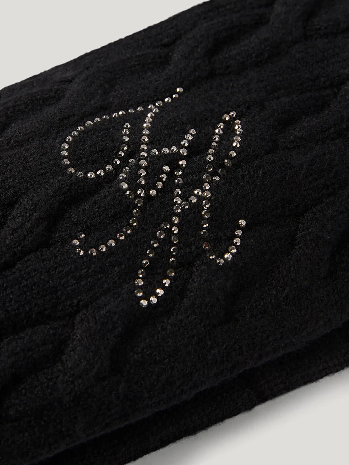 Closeup of Tommy Hilfiger Women's Maggie Rhinestone Headband in Black