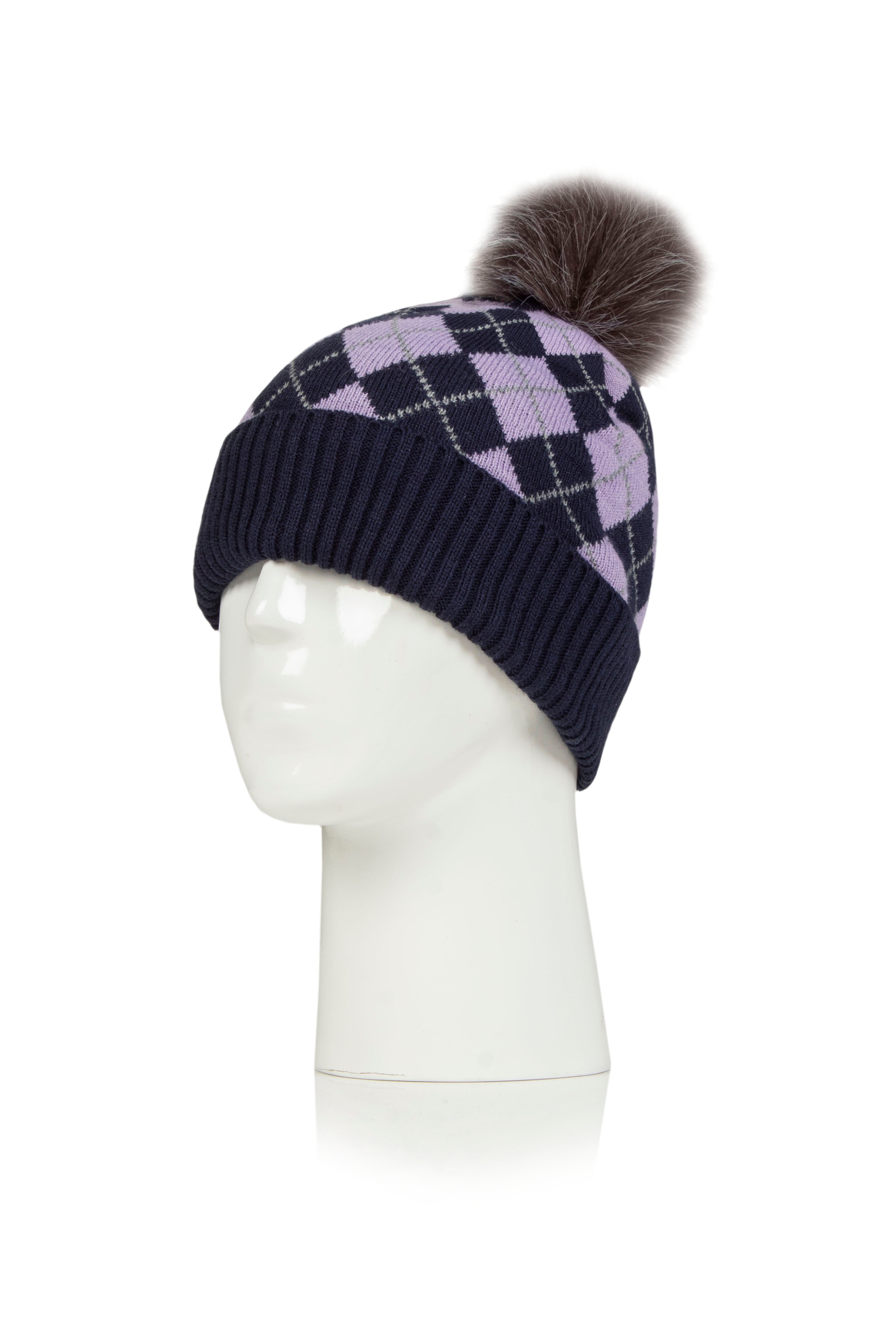 Premier Accessories Norden Adult Argyle Pom Hat