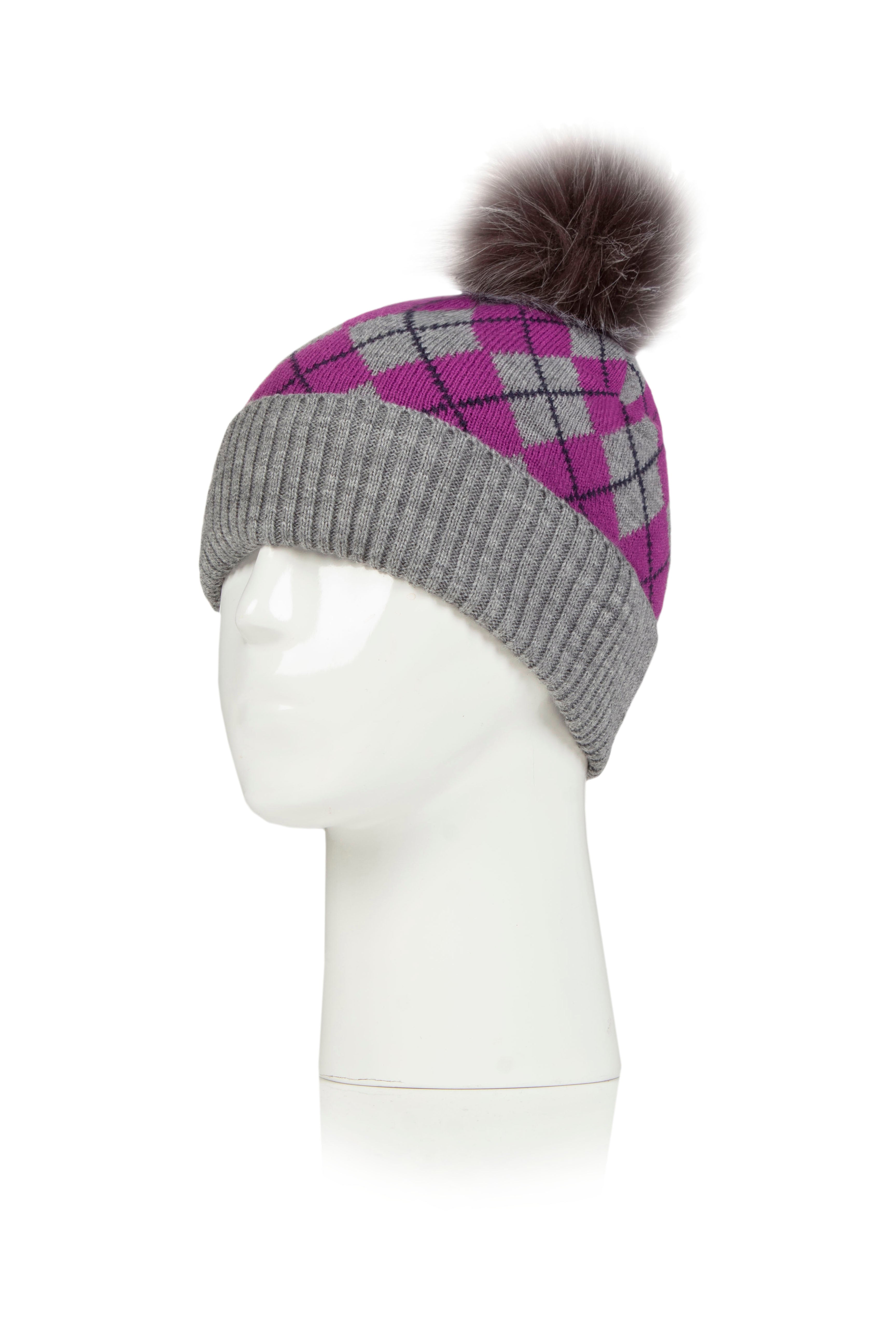 Premier Accessories Norden Adult Argyle Pom Hat