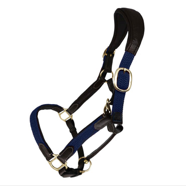 Tesoro Leather Nylon Webbed Headcollar - Burgundy