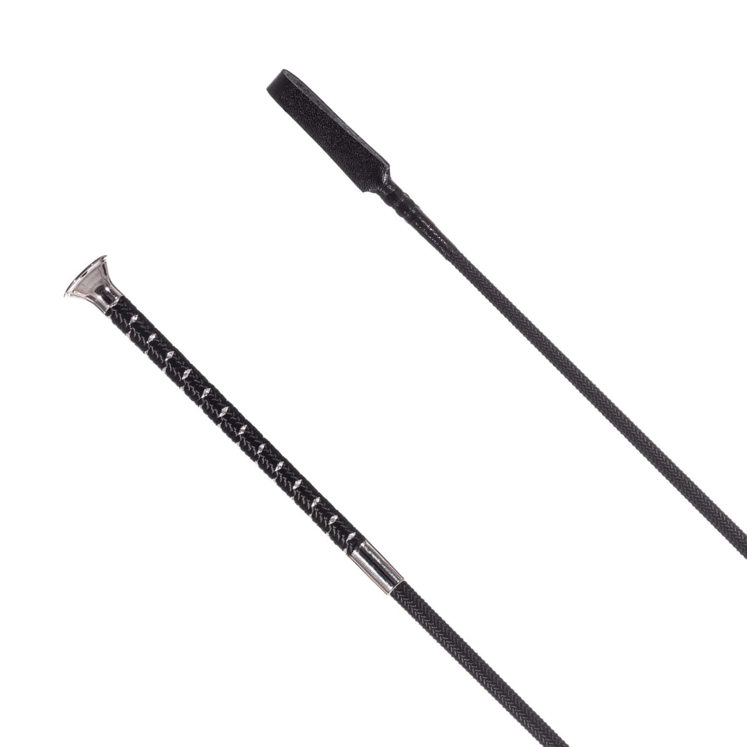 CD Metallic Fleck Handle Riding Whip Black 66cm