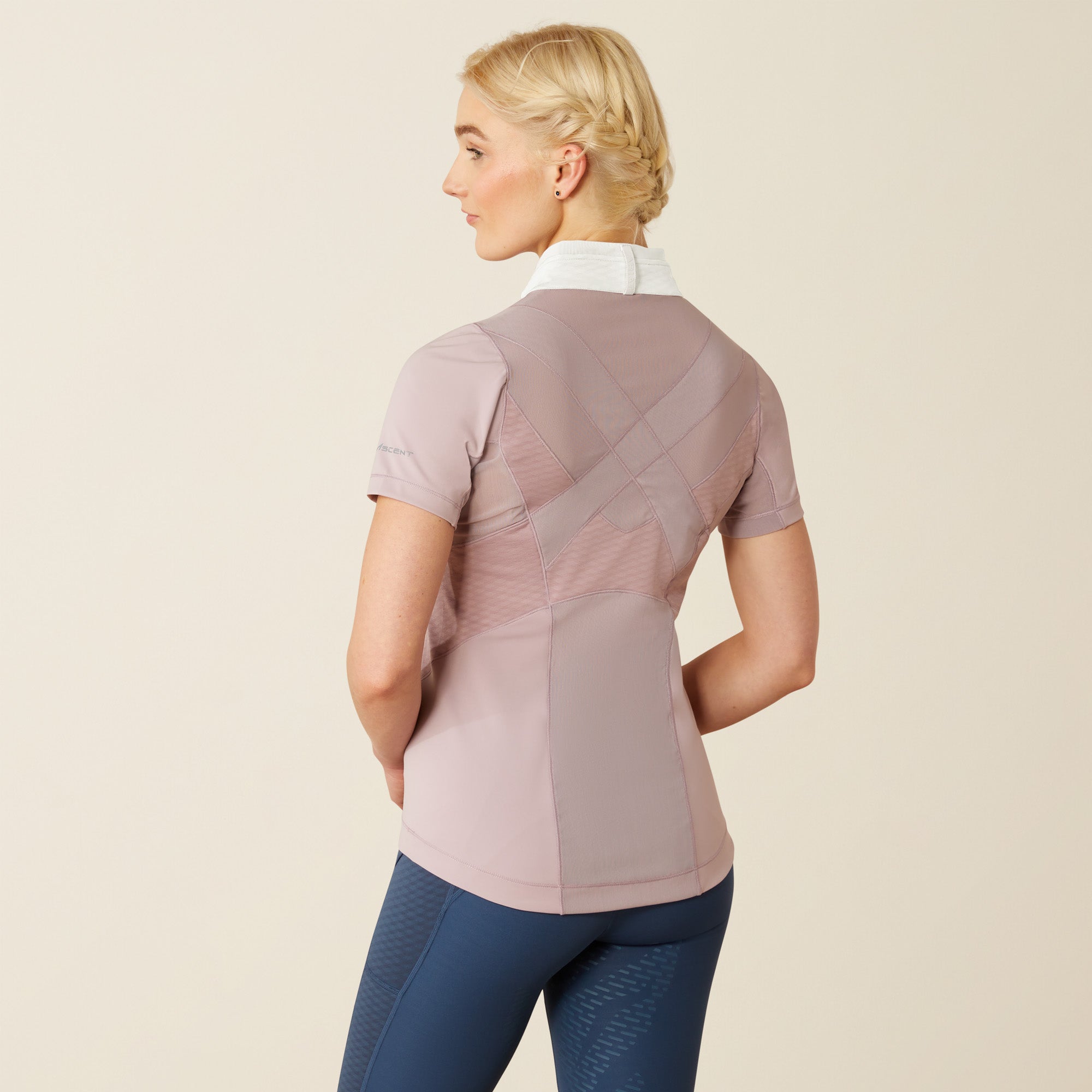 Ariat Wms Ascent 1/4 Zip SS Show Shirt Sea Fog