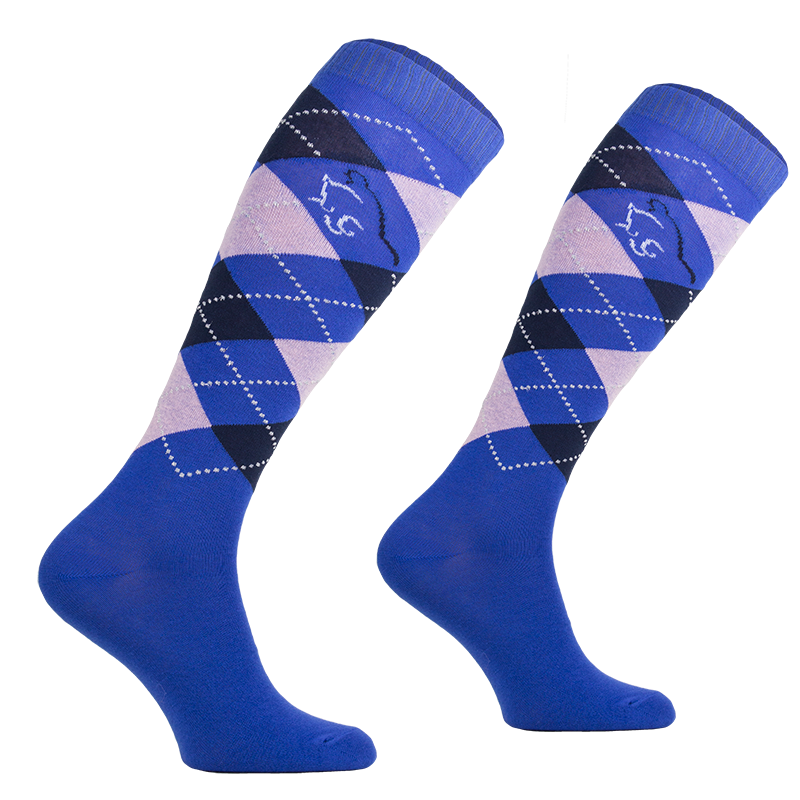 PA Junior Argyle Cotton Socks with Lurex