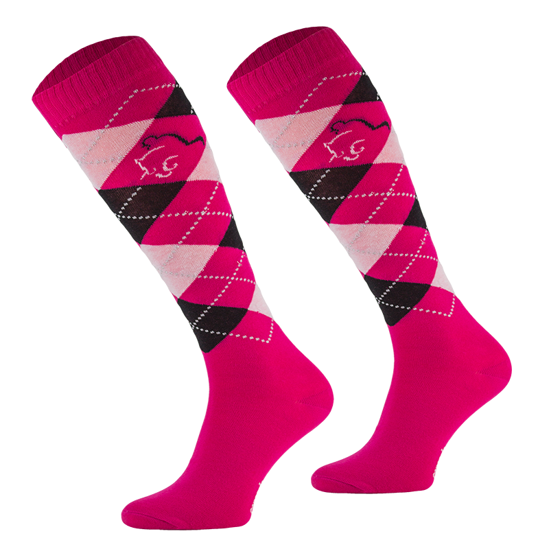PA Junior Argyle Cotton Socks with Lurex