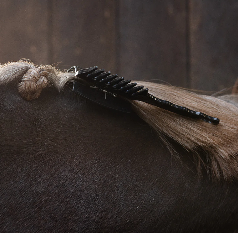 QHP Mane Comb With Clip Black