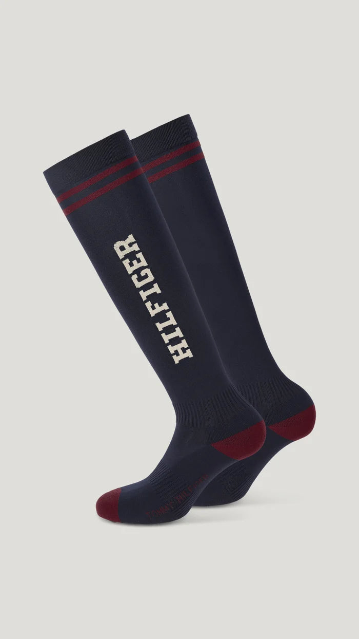 Tommy Hilfiger Drexel Varsity Riding Socks in Regatta Red