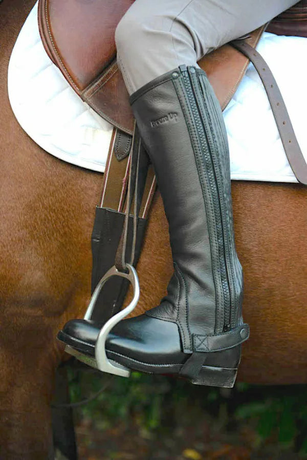 Top Quality Leather Chap (1/2 leg) Black