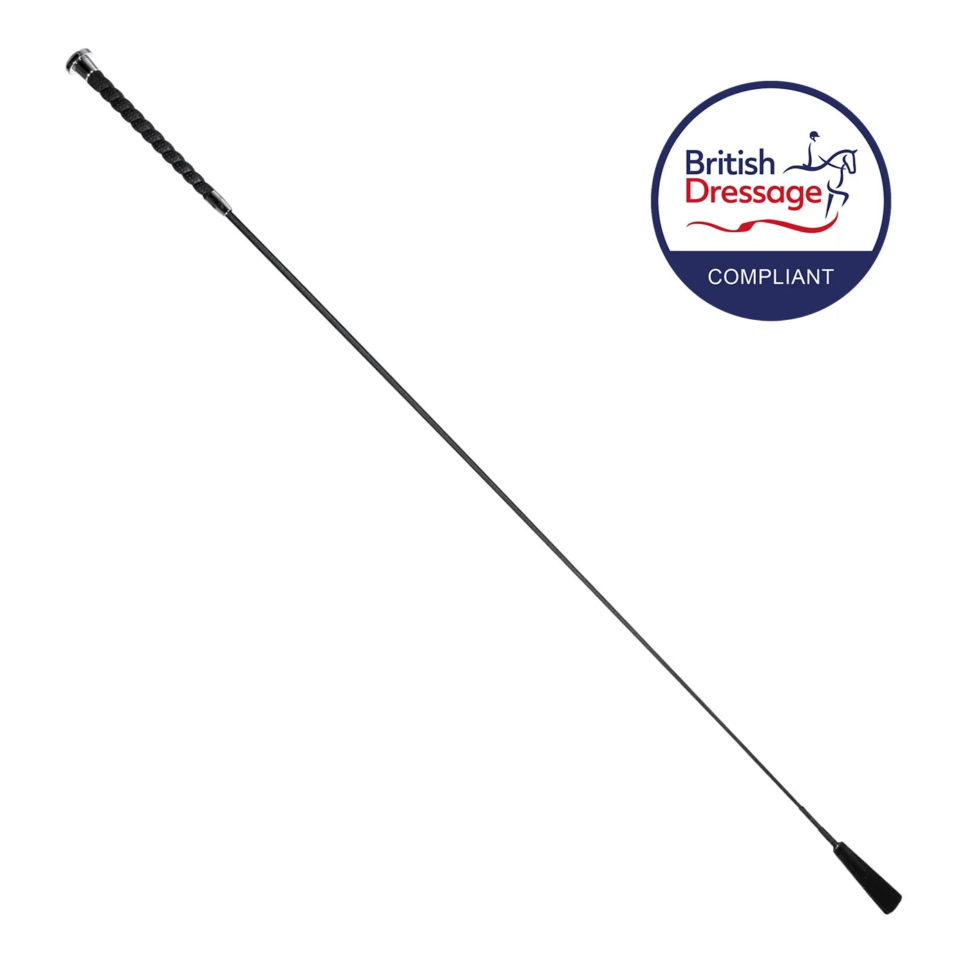 CD Spiral Handle w/cap Dressage Whip Black 110cm