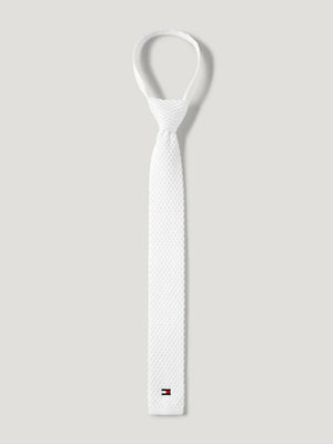 TH Adam Knit Tie With Zip Optic White
