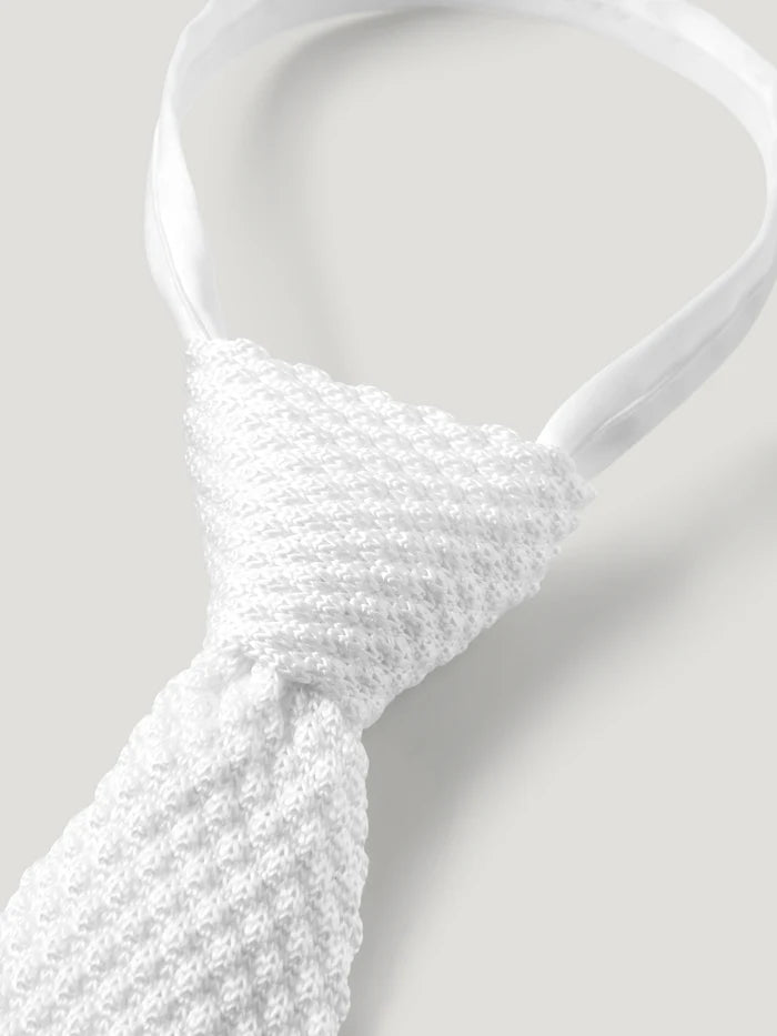 TH Adam Knit Tie With Zip Optic White
