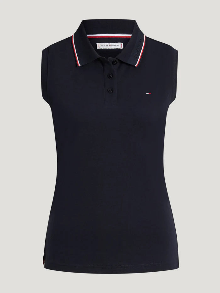 TH Wmn Cordova Sleeveless Polo Desert Sky