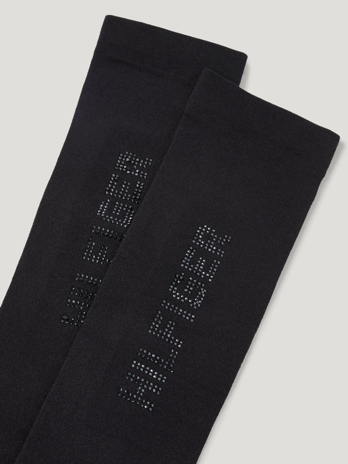 Closeup of Tommy Hilfiger Women's Keddie Rhinestone Socks - Black
