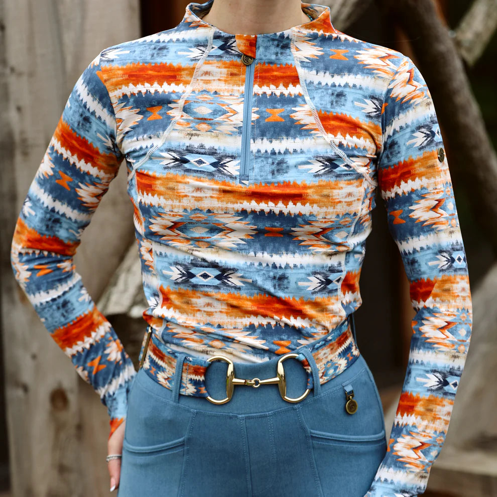 Sandstorm Equestrian Women's Performance Base Layer - Vintage Rose Print