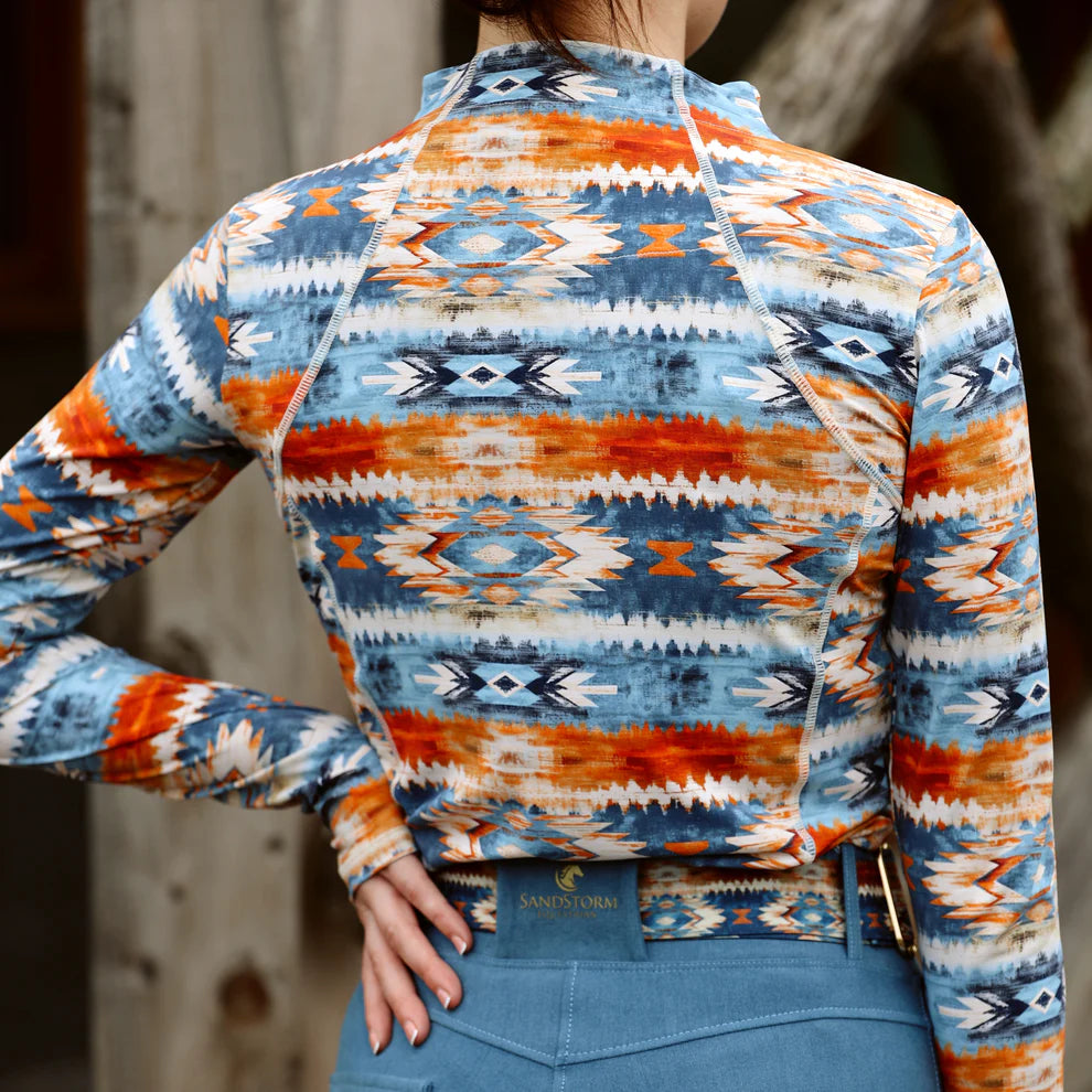 Sandstorm Equestrian Women's Performance Base Layer - Vintage Rose Print